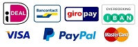 Betaalmogelijkheden van M-battery: iDEAL, Bancontact, Giropay, bankoverschrijving, PayPal en Creditcard