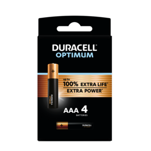  Duracell Optimum Alkaline AAA batterij, blister 4