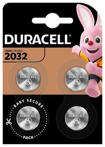 Duracell CR2032 lithium knoopcel, blister 4