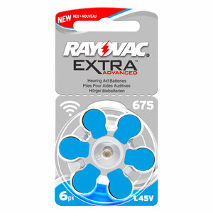 Rayovac extra advanced 675 Hoorapparaat batterij (blauw)